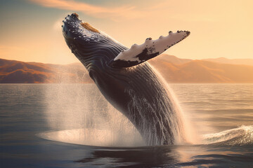 Generative AI.
a whale leaping into the air