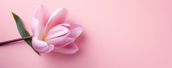 Fototapeta na wymiar Pink tulip flowers on a pink background
