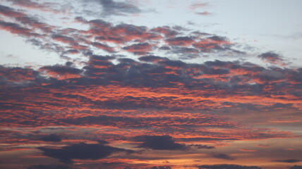 Sunset sky with clouds. Nature background. Dramatic sky.