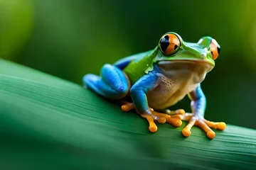 Deurstickers frog © qaiser