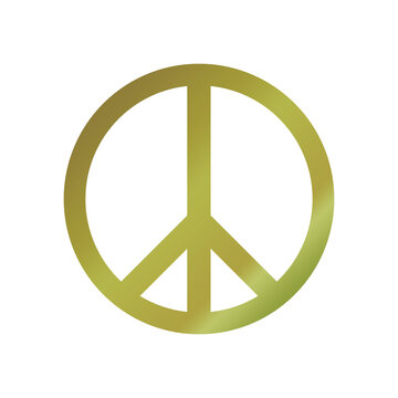 peace symbol on green background