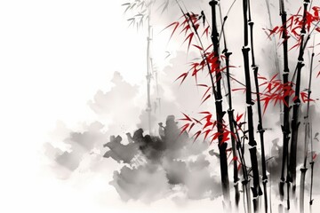 竹の水墨画,Generative AI AI画像