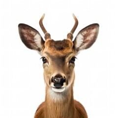 Deer face photo on a white background