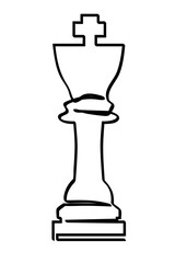 simple vector sketch chess king single one line art, continuous