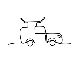 car continuous line art