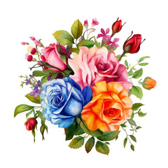 bouquet of roses isolated on png