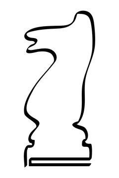 recommend clip art: simple vector sketch chess knight single one line art, continuous