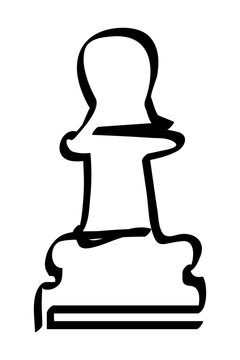 recommend clip art: simple vector sketch chess pawn single one line art, continuous