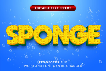 Sponge textured 3d editable vector text effect