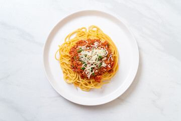 spaghetti bolognese pork or spaghetti with minced pork tomato sauce