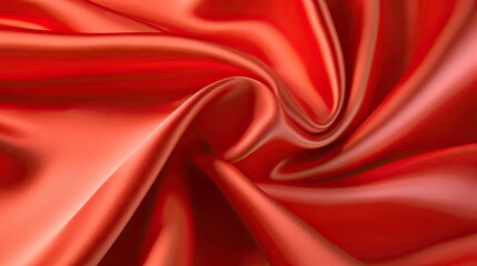 Fototapeta premium Beautiful Bright Background Of Red Scarlet Satin Fabric