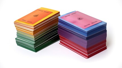Flashcards on a white background