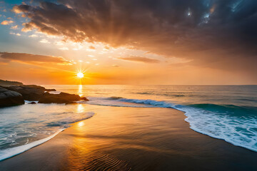 Fototapeta premium sunset over the sea