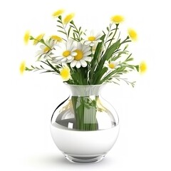 Flower vase isolate white background