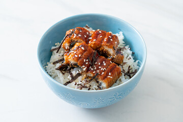 eel rice bowl or unagi rice bowl