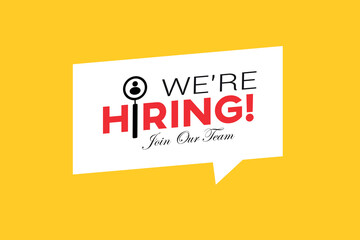 Vector we are hiring banner. Hiring recruitment design. We are hiring join our team announcement