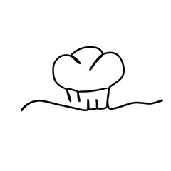 one line art of chef hat