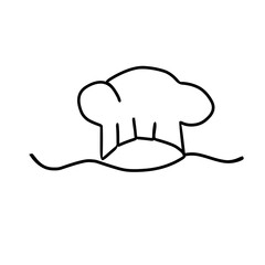 one line art of chef hat