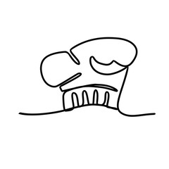 one line art of chef hat