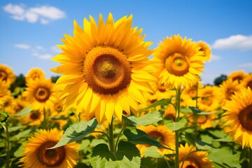  Field of sunflowers in full bloom