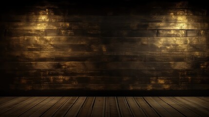 Golden Vintage rustic backdrop Dark and Moody Wall Background for Presentation, rustic black and golden wood background