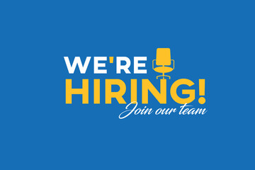 Vector we are hiring banner. Hiring recruitment design. We are hiring join our team announcement