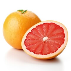 Grapefruit and slice photo on a white background