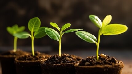 Growth Trees concept Coffee bean seedlings nature