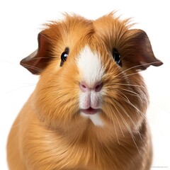 Guinea pig face photo on a white background