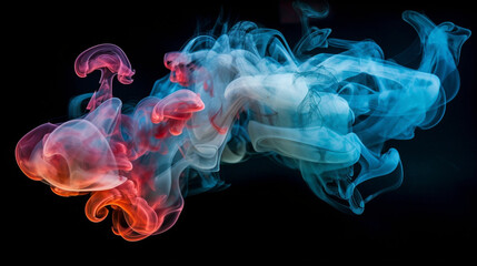 Fototapeta premium abstract colorful aqua smoke background as it swirls through the air, Generative AI