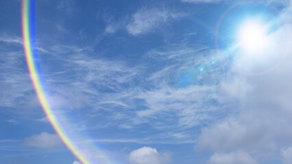 春、初夏、夏のさわやかな晴天の青空...