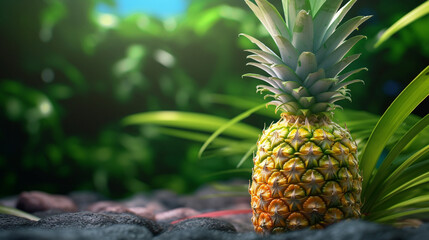 pineapple on the tree HD 8K wallpaper Stock Photographic Image