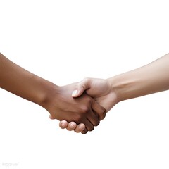 Holding hands closeup on a white background