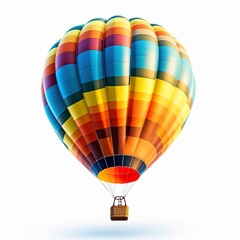 Fototapeta premium Hot air balloon photo on a white background