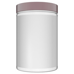 Realistic jar mock up on white background.3D Rendering 