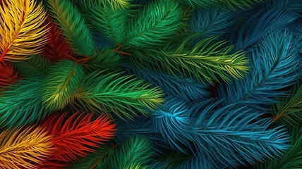 Spruce branches on a white background. Generative Ai