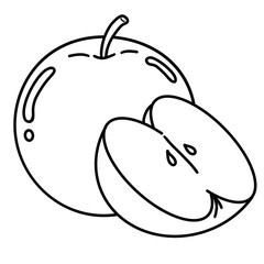 Apple and a half outline