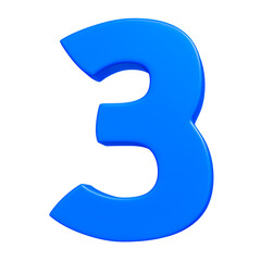 Blue 3d number 3