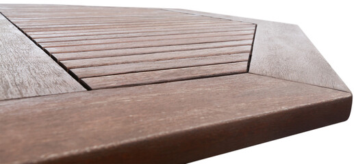 Empty wood table with free space over trees background.