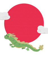 龍と日の丸　背景のみ

