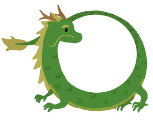 円を描く龍　フォトフレーム
