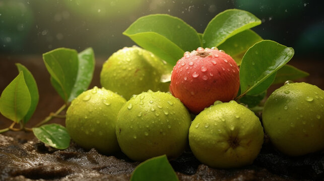 apples in the garden HD 8K wallpaper Stock Photographic Image