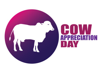 Cow Appreciation Day Vector illustration. Holiday concept. Template for background, banner, card, poster with text inscription.