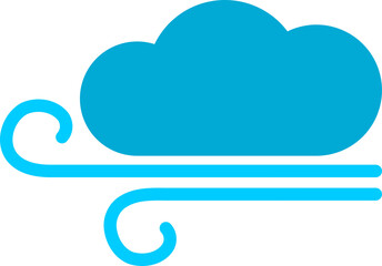 Blue cloud wind winter doodle icon PNG