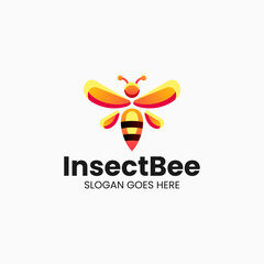 Vector Logo Illustration Insect Bee Gradient Colorful Style