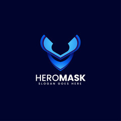 Vector Logo Illustration Hero Mask Gradient Colorful Style