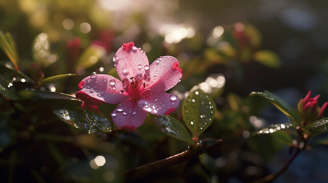 pink flowers HD 8K wallpaper Stock Photographic Image