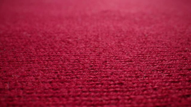The structure of the fabric. Close-up of cotton linen. Dolly shot