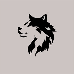 wolf head vector illustration image. linear style