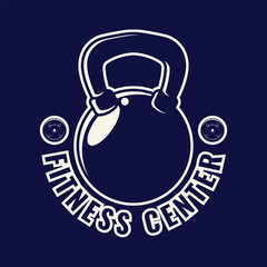 Set of Fitness Logo Retro Style. Good For Fitness Logo, Gym Logo. Dumbbell with chain. Template for sport icon, symbol, logo or other branding. Modern retro illustration.